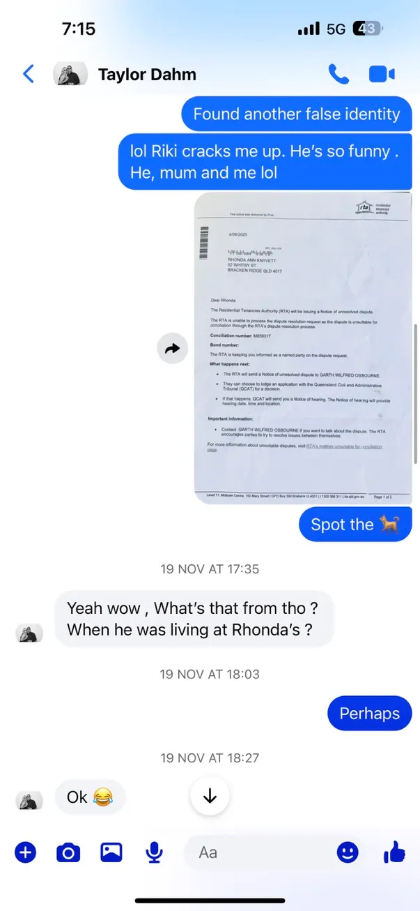 RTA letter