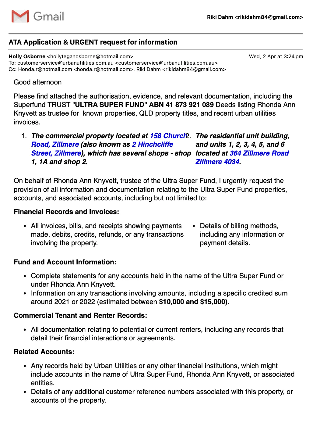 Gmail 2 April 2025 — ATA Application and URGENT request for information.